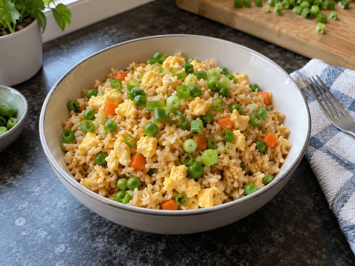 5-Minute Microwave Egg Fried Rice