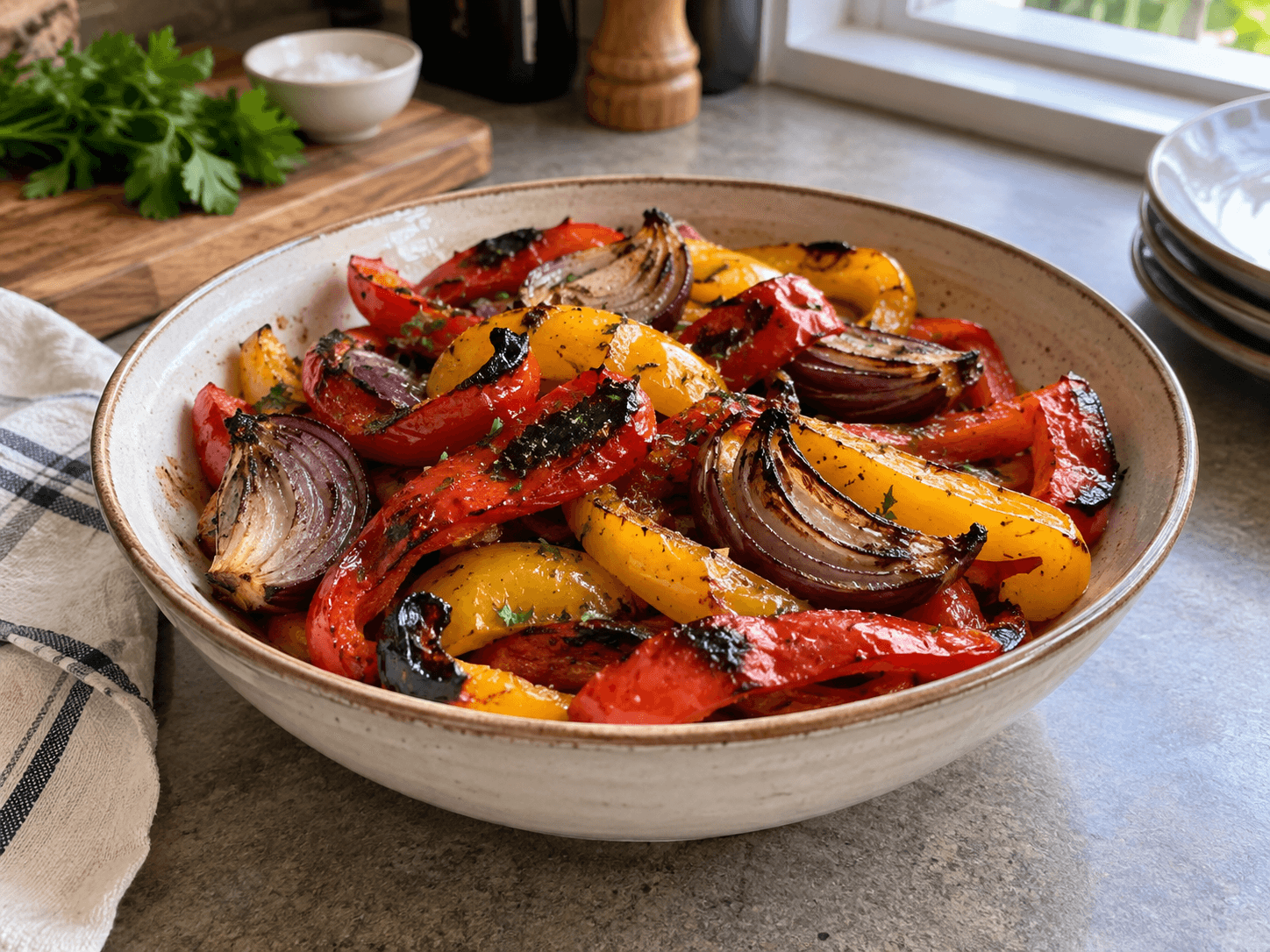 Air Fryer Pepper & Onion Medley