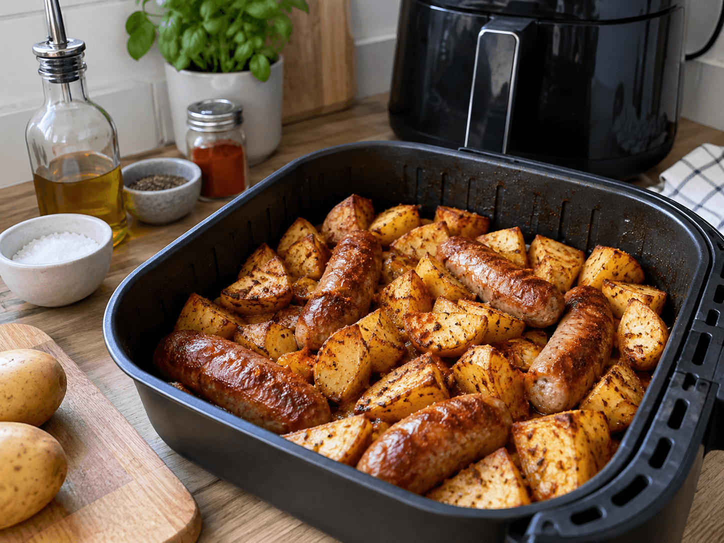 Air Fryer Sausage & Potato Traybake
