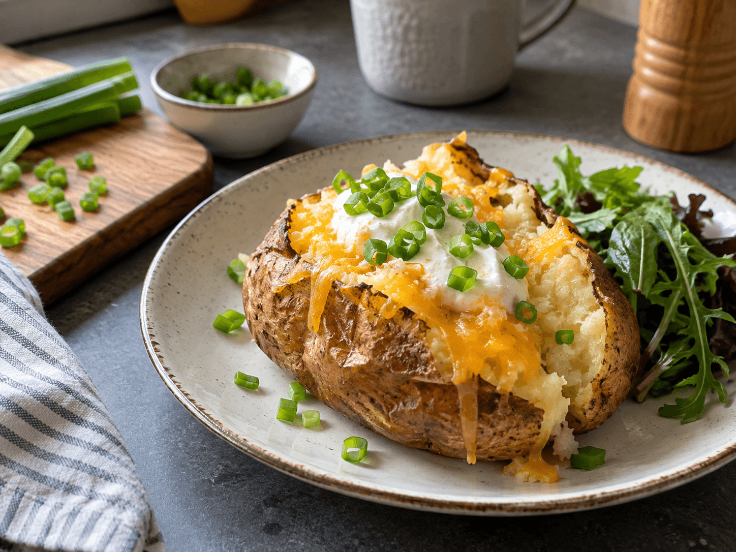 Microwave Loaded Baked Potato