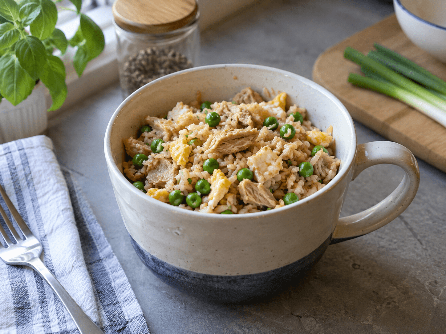 Microwave Tuna Fried Rice Mug