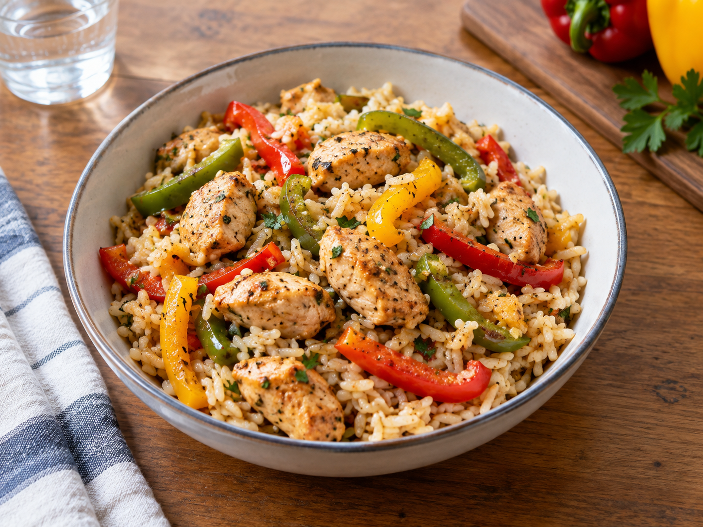 One-Pan Chicken Pepper Rice