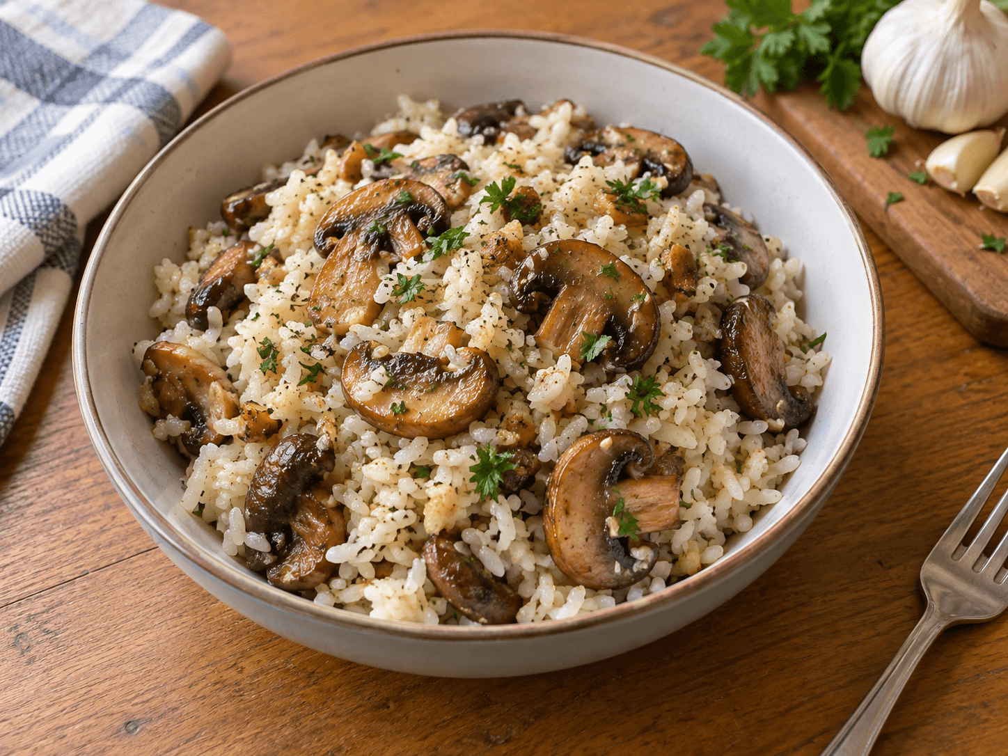 Garlic Butter Mushroom Rice