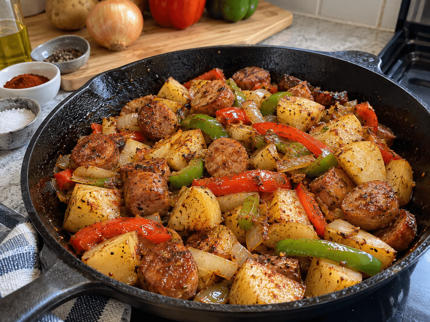 Sausage Potato Pepper Skillet