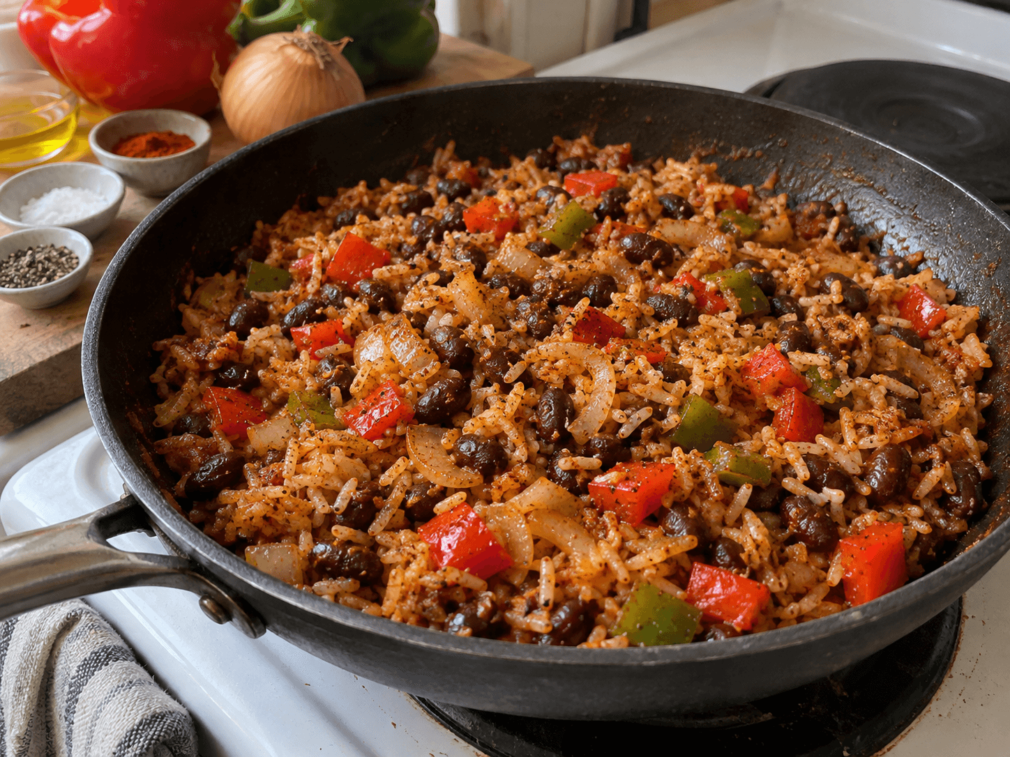 Smoky Bean Pepper Rice