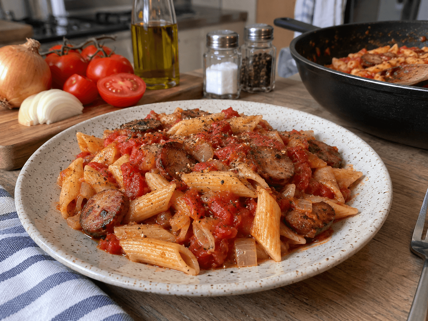 Smoky Sausage Tomato Pasta