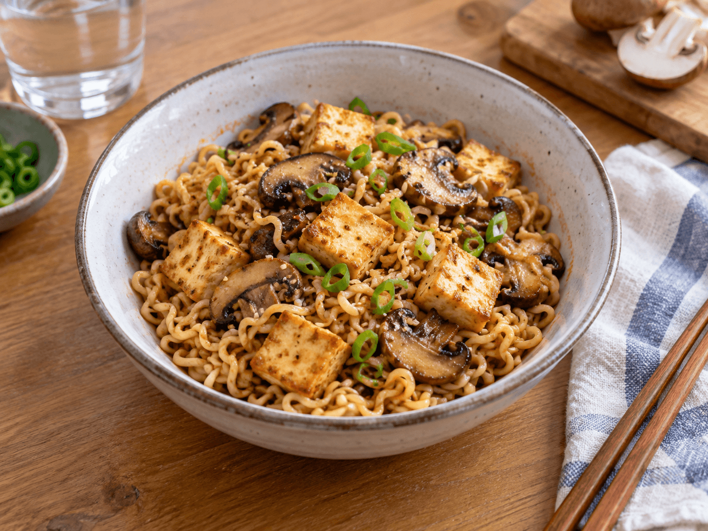 Tofu Mushroom Noodles